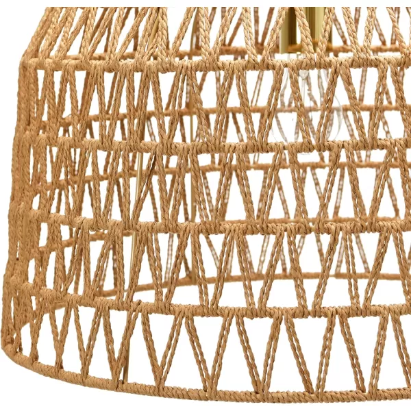 Creative CoOp Open Weave Metal and Paper Rope Ceiling Light Natural and Brushed GoldNatural and Brushed Gold