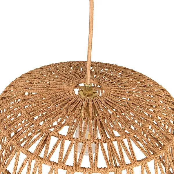 Creative CoOp Open Weave Metal and Paper Rope Ceiling Light Natural and Brushed GoldNatural and Brushed Gold