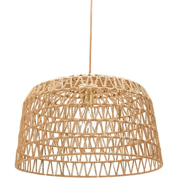 Creative CoOp Open Weave Metal and Paper Rope Ceiling Light Natural and Brushed GoldNatural and Brushed Gold