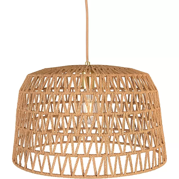 Creative CoOp Open Weave Metal and Paper Rope Ceiling Light Natural and Brushed GoldNatural and Brushed Gold