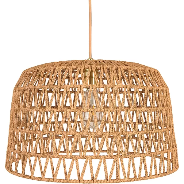 Creative CoOp Open Weave Metal and Paper Rope Ceiling Light Natural and Brushed GoldNatural and Brushed Gold