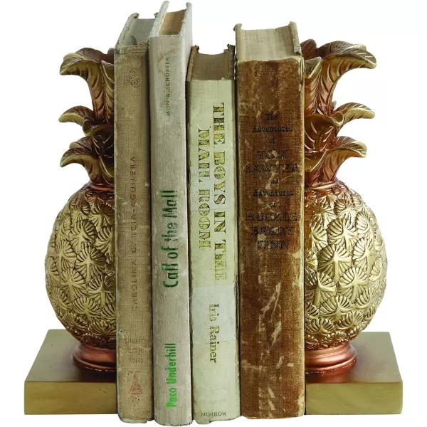 Creative CoOp Pineapple Shaped Gold Resin Bookends Set of 2 Pieces
