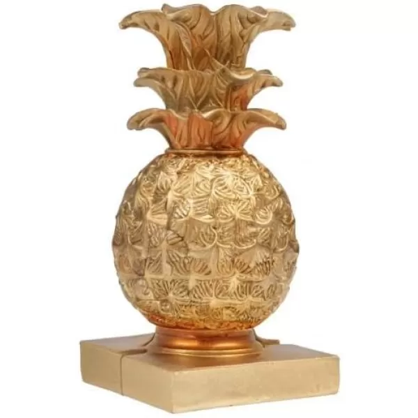 Creative CoOp Pineapple Shaped Gold Resin Bookends Set of 2 Pieces