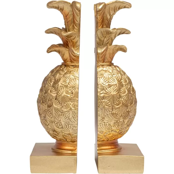 Creative CoOp Pineapple Shaped Gold Resin Bookends Set of 2 Pieces