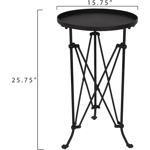 Creative CoOp Round Bronze Metal Accent TableBlack