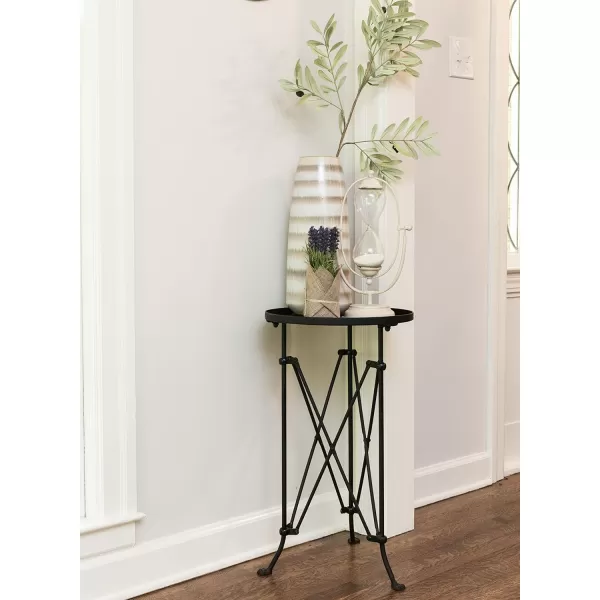 Creative CoOp Round Bronze Metal Accent TableBlack