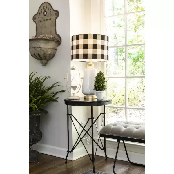 Creative CoOp Round Bronze Metal Accent TableBlackMarble