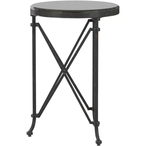 Creative CoOp Round Bronze Metal Accent TableBlackMarble