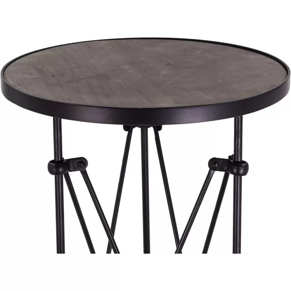Creative CoOp Round Bronze Metal Accent TableBlackWood