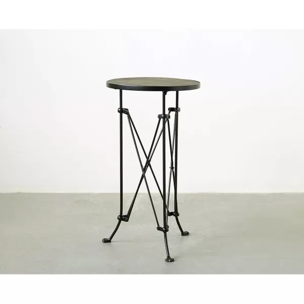 Creative CoOp Round Bronze Metal Accent TableBlackWood