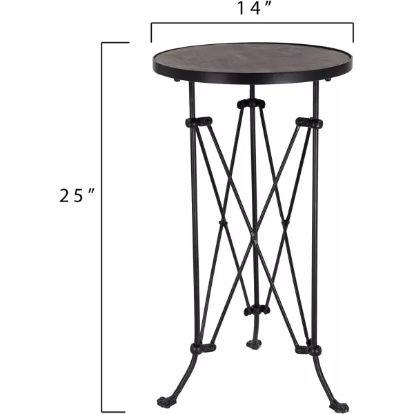 Creative CoOp Round Bronze Metal Accent TableBlackWood
