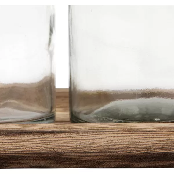 Creative CoOp Set of 5 Vintage Bottle Vases on Wood TrayNatural Tray