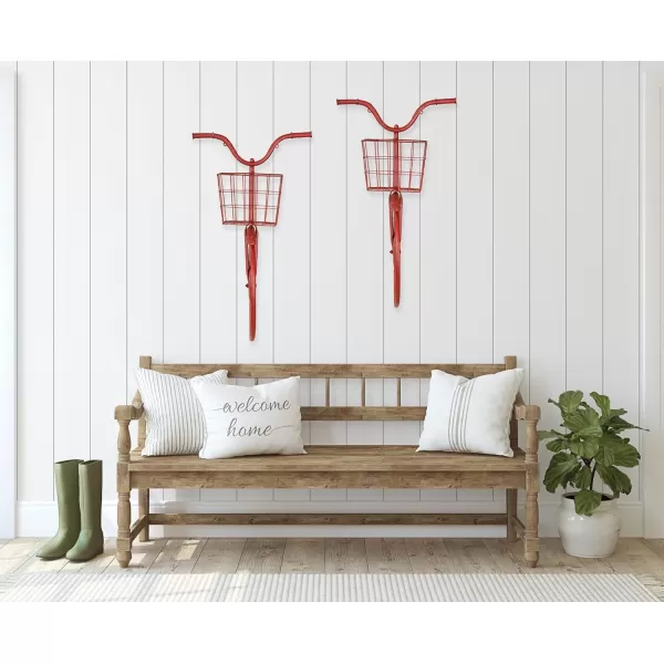 Creative Coop DA6000 Iron Bike Shape Wall Decor with Basket Rust 3000quot x 3200quotRed