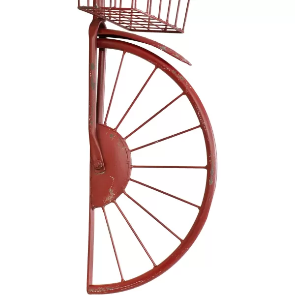 Creative Coop DA6000 Iron Bike Shape Wall Decor with Basket Rust 3000quot x 3200quotRed