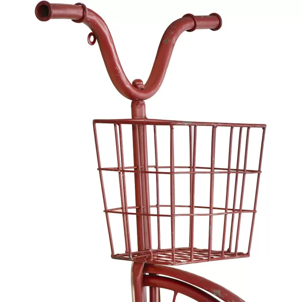 Creative Coop DA6000 Iron Bike Shape Wall Decor with Basket Rust 3000quot x 3200quotRed