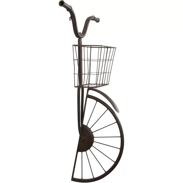 Creative Coop DA6000 Iron Bike Shape Wall Decor with Basket Rust 3000quot x 3200quotRust