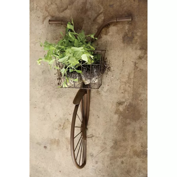 Creative Coop DA6000 Iron Bike Shape Wall Decor with Basket Rust 3000quot x 3200quotRust