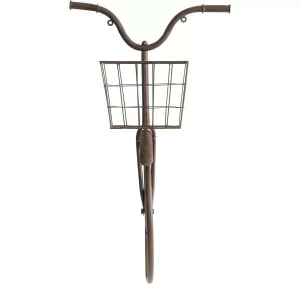 Creative Coop DA6000 Iron Bike Shape Wall Decor with Basket Rust 3000quot x 3200quotRust