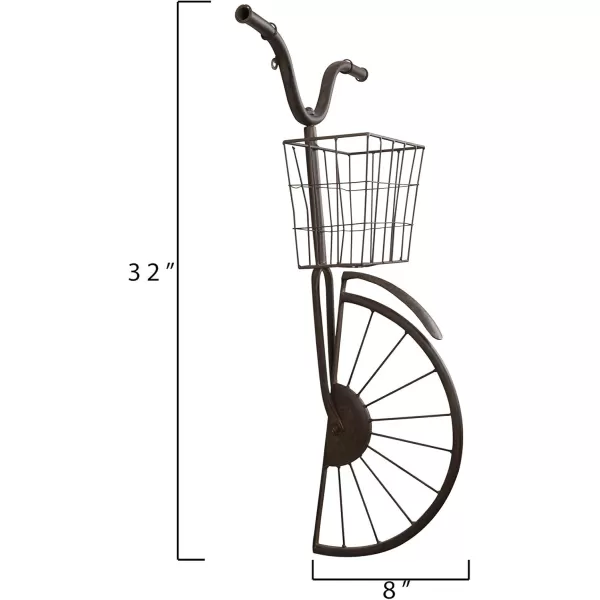 Creative Coop DA6000 Iron Bike Shape Wall Decor with Basket Rust 3000quot x 3200quotRust