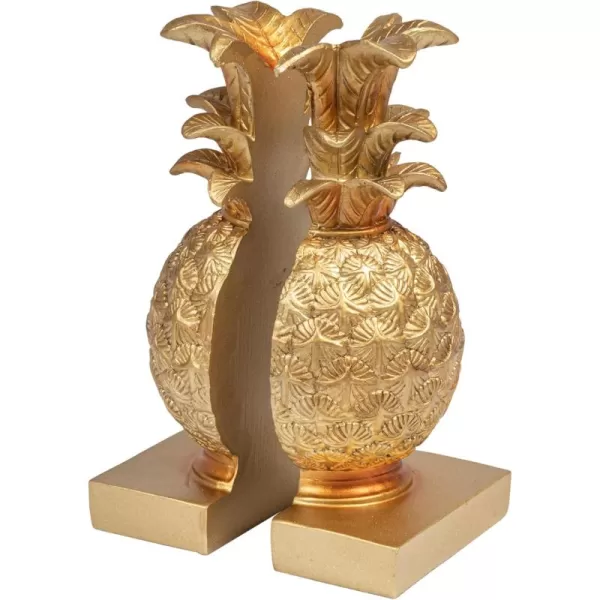 Creative CoOp Pineapple Shaped Gold Resin Bookends Set of 2 Pieces