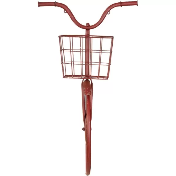Creative Coop DA6000 Iron Bike Shape Wall Decor with Basket Rust 3000quot x 3200quotRed