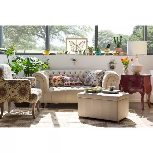 Ceramic Table Lamp with Linen Shade Cream