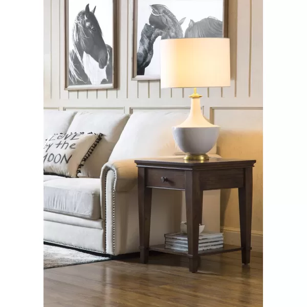 Ceramic Table Lamp with Linen Shade Cream