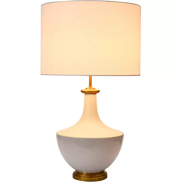 Ceramic Table Lamp with Linen Shade Cream
