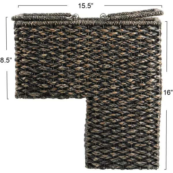 Creative CoOp BacBac Leaf Woven Stair BasketBlack