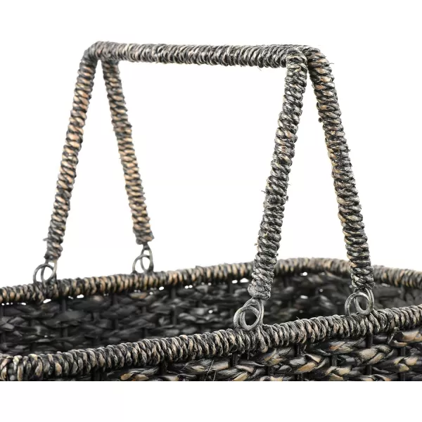 Creative CoOp BacBac Leaf Woven Stair BasketBlack