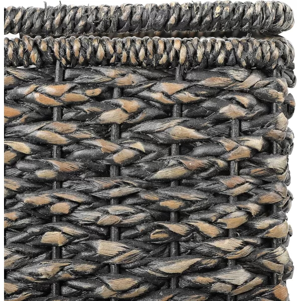 Creative CoOp BacBac Leaf Woven Stair BasketBlack