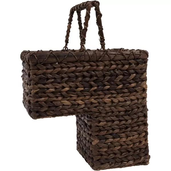 Creative CoOp BacBac Leaf Woven Stair BasketBrown