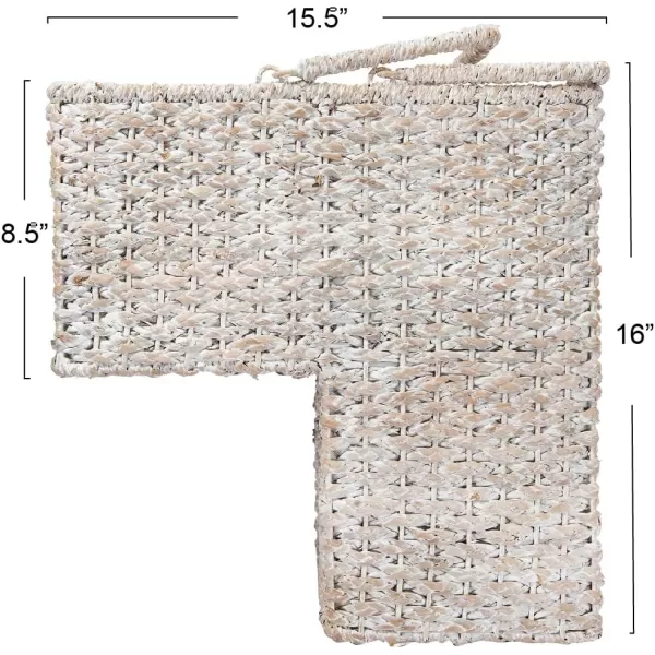 Creative CoOp BacBac Leaf Woven Stair BasketWhitewash