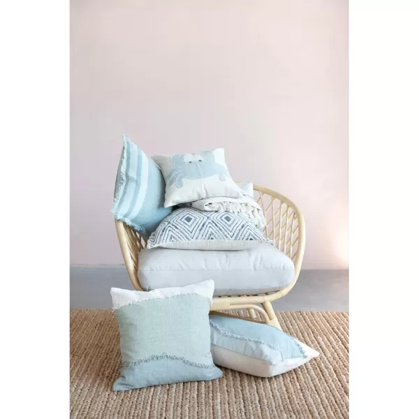 Creative CoOp Cotton Applique Lumbar Pillow 28quot L x 14quot W x 2quot H Multicolor