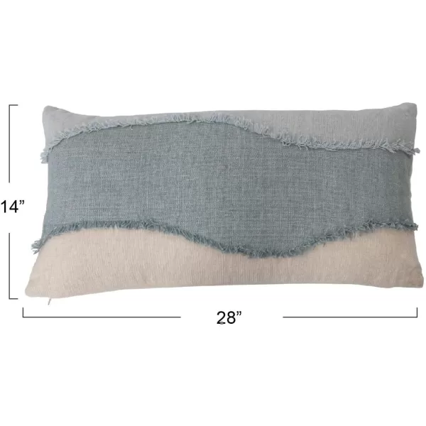 Creative CoOp Cotton Applique Lumbar Pillow 28quot L x 14quot W x 2quot H Multicolor