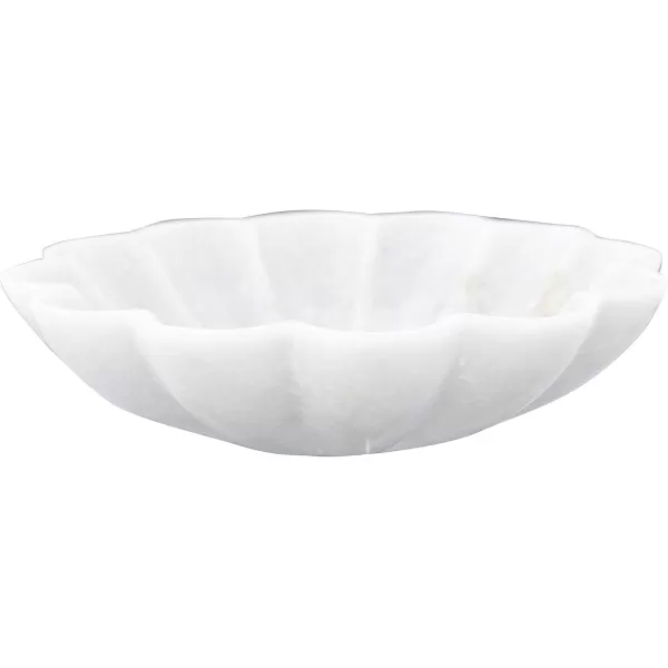 Creative CoOp DF2368 Carved Marble Flower Shape Dish White