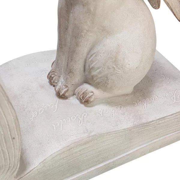 Creative CoOp Decorative Rustic Resin Rabbit on Book Bookends Bronze Set of 2White