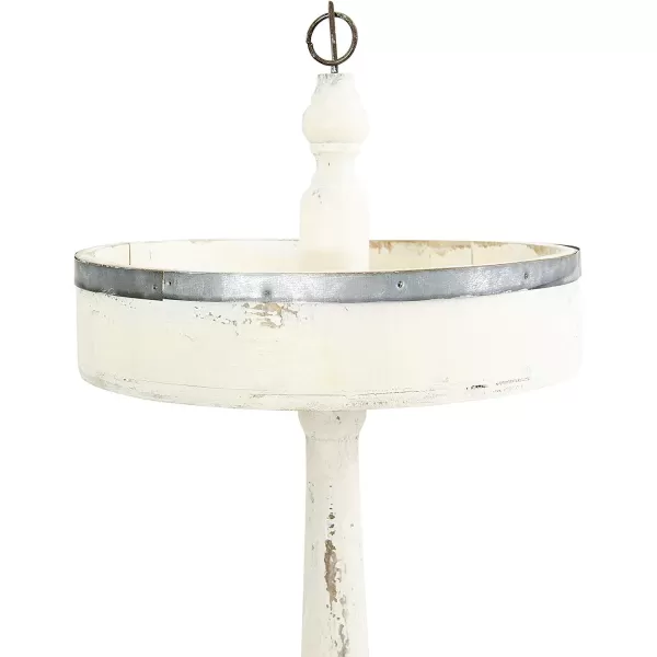 Creative CoOp Decorative Wood ampamp Tin 3 Tier TrayDistressed Cream
