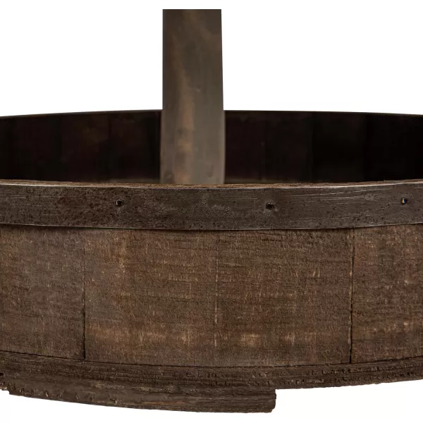 Creative CoOp Decorative Wood ampamp Tin 3 Tier TrayNatural Wood