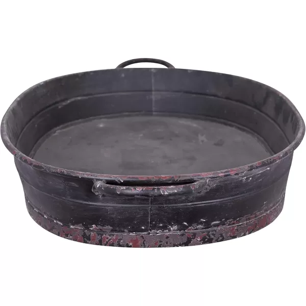 Creative CoOp Distressed Black Tray with HandlesBlack