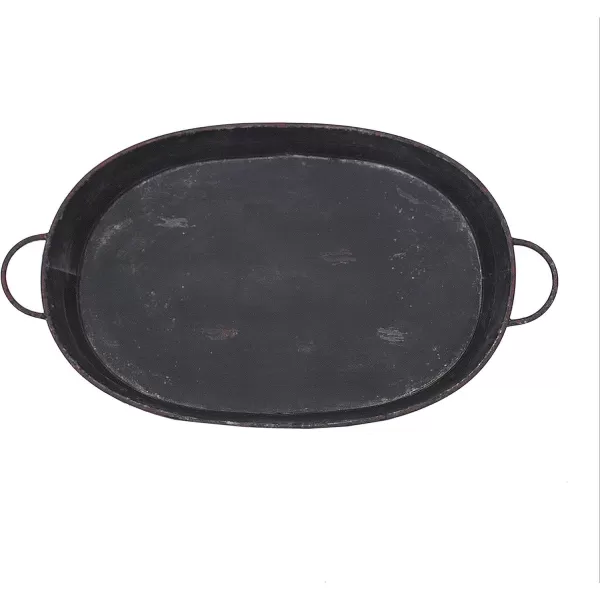 Creative CoOp Distressed Black Tray with HandlesBlack
