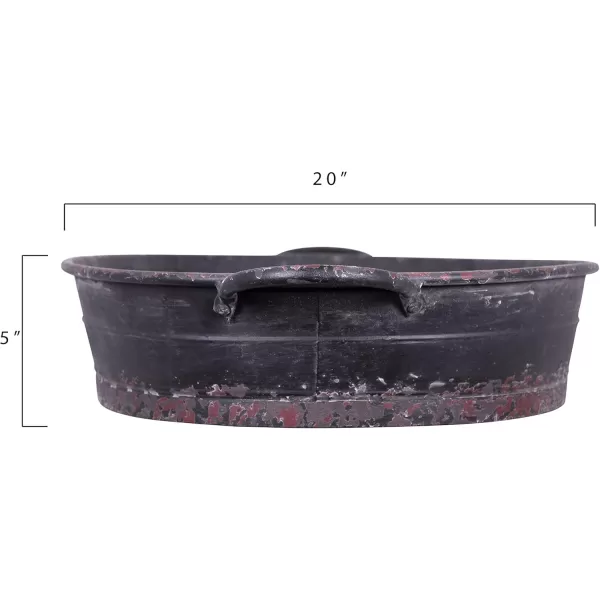 Creative CoOp Distressed Black Tray with HandlesBlack