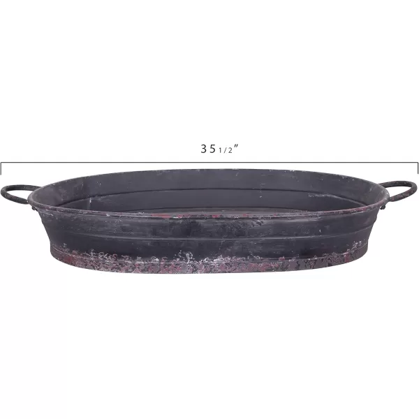 Creative CoOp Distressed Black Tray with HandlesBlack