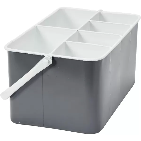 Creative CoOp Distressed White Metal Caddy with 6 CompartmentsGrey
