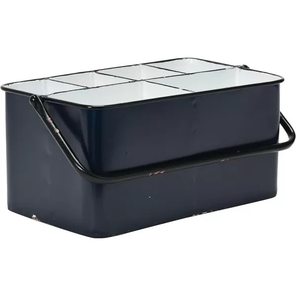 Creative CoOp Distressed White Metal Caddy with 6 CompartmentsNavy