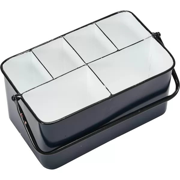 Creative CoOp Distressed White Metal Caddy with 6 CompartmentsNavy