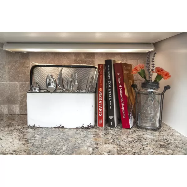 Creative CoOp Distressed White Metal Caddy with 6 CompartmentsWhite