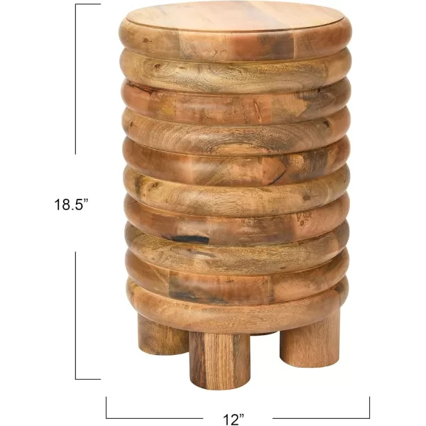 Creative CoOp Dossier VintageInspired Solid Wood Flat top for use Natural Finish StoolEnd TableNatural