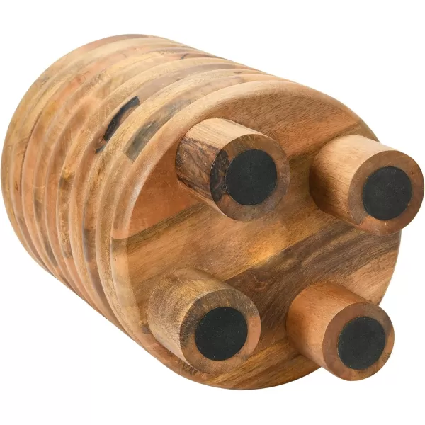 Creative CoOp Dossier VintageInspired Solid Wood Flat top for use Natural Finish StoolEnd TableNatural
