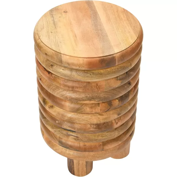Creative CoOp Dossier VintageInspired Solid Wood Flat top for use Natural Finish StoolEnd TableNatural